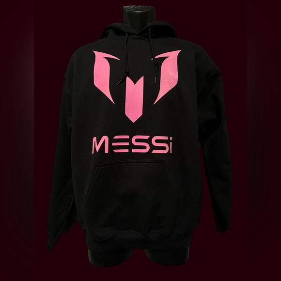 MESSI , PINK AND BLACK HOODIE , SIZE MEDIUM 
(  OFFERS IN ALL SIZES ) - Picture 1 of 3